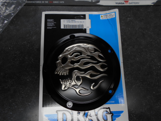 Drag Specialties Satin Black 5 Point Derby Cover 99-18 Harley Twin Cam FLH FX